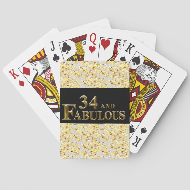 34th  Birthday  Poker Cards (Back)