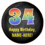 [ Thumbnail: 34th Birthday - Rainbow Spectrum Pattern Number 34 ]