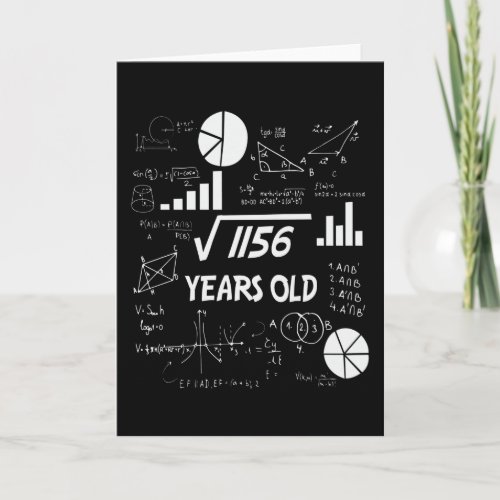 34th Birthday Square Root Math 34 Years Old Bday Card
