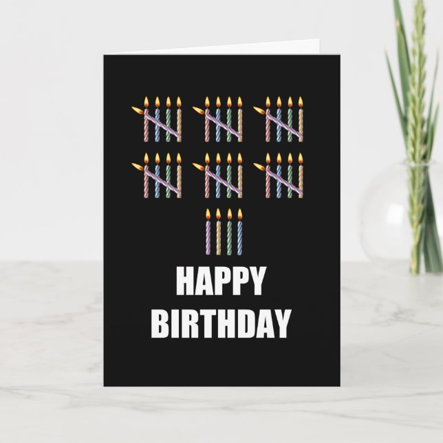 34th Birthday with Candles Card (Front)