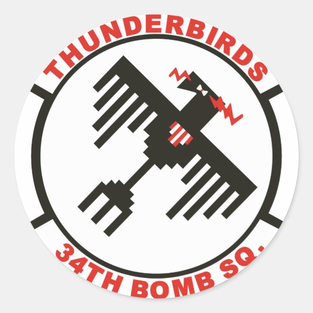 34th Bomb Squadron Classic Round Sticker (Front)