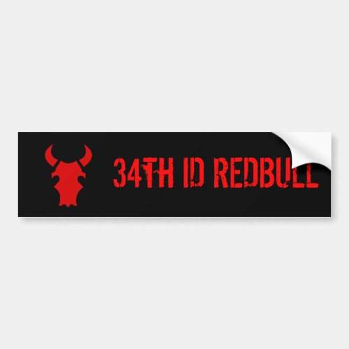 34th ID REDBULL Bumper Sticker