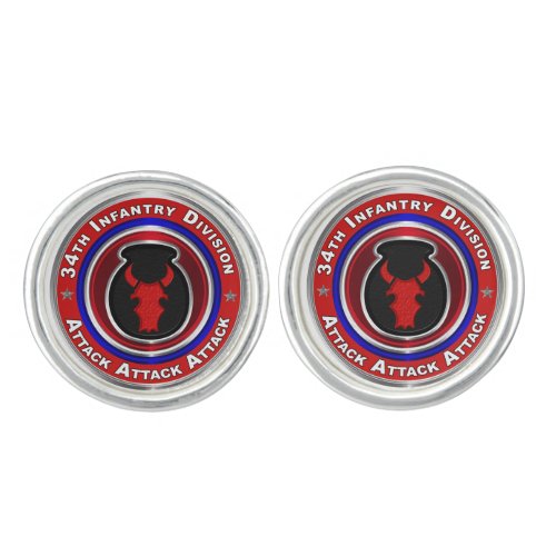 34th Infantry Division  Cufflinks