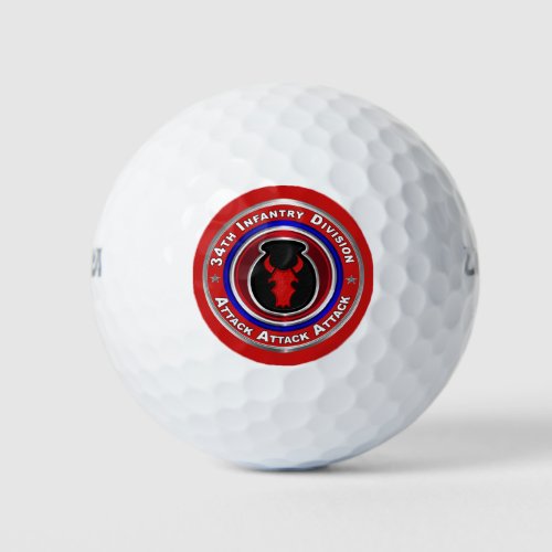 34th Infantry Division Custom Design Golf Balls