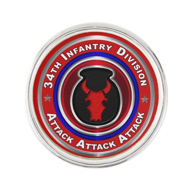 34th Infantry Division Custom Design Lapel Pin (Front)