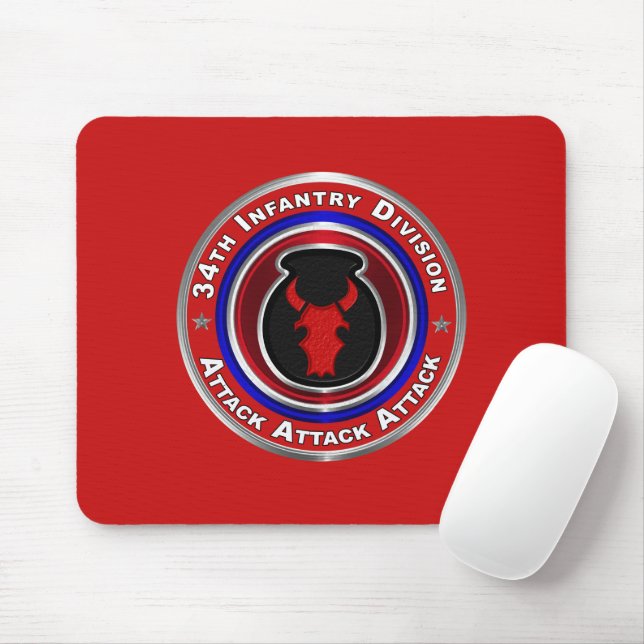34th Infantry Division  Mouse Pad (With Mouse)