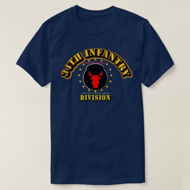 34th Infantry Division Red Bull Division T-Shirt (Design Front)