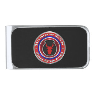 34th Infantry Division Veteran Silver Finish Money Clip