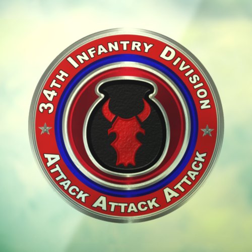 34th Infantry Division  Window Cling