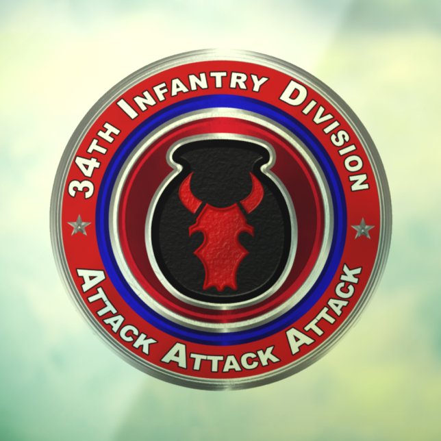 34th Infantry Division  Window Cling (Sheet 3)