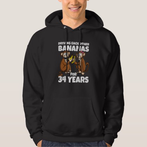 34th Wedding Anniversary Driving Each Other Banana Hoodie