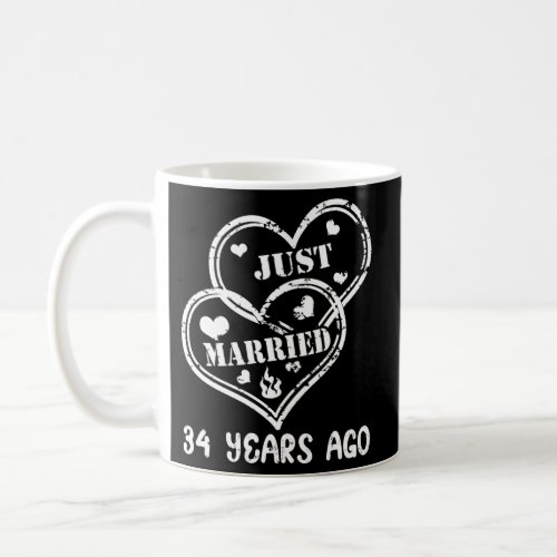 34Th Wedding Anniversary Just Married 34 Years Ago Coffee Mug