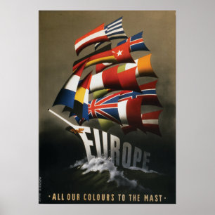 34x48 poster promoting the Marshall plan, 1947