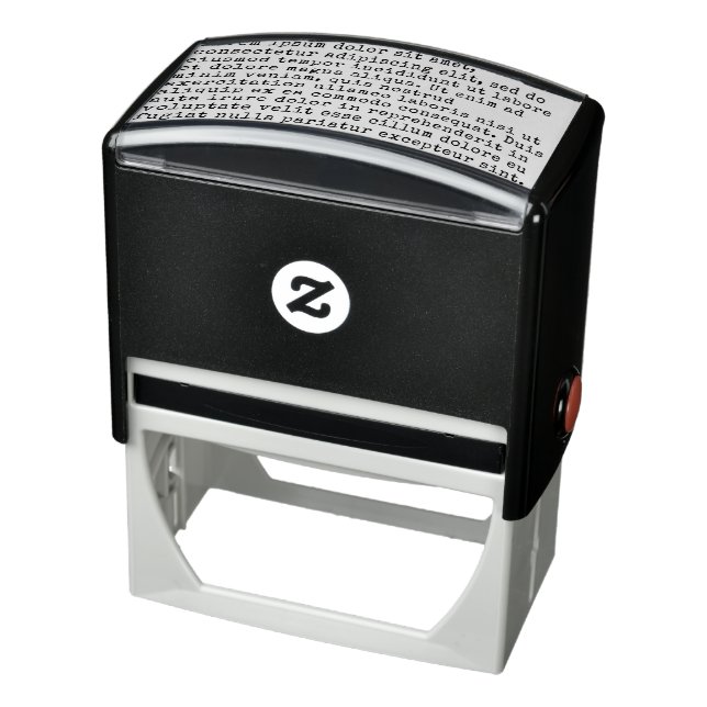 350 Characters Large Typewriter Text Style Custom Self-inking Stamp (Product)