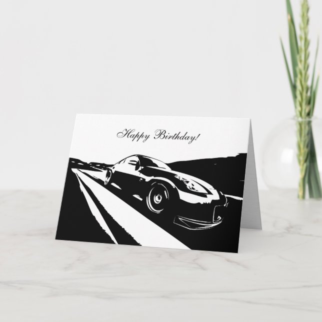 350Z car themed Birthday Card (Front)