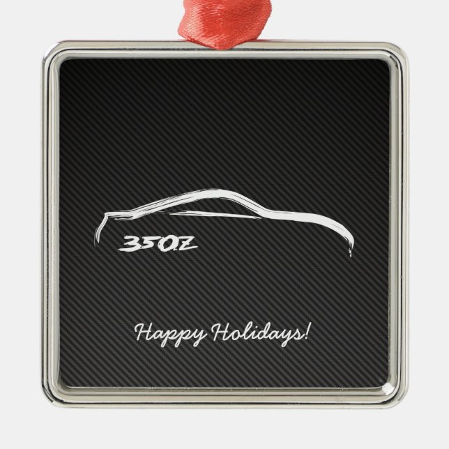 350Z White Brushstroke Christmas Ornaments (Front)