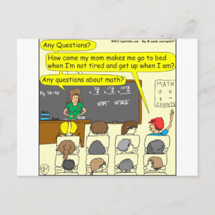 353 Any questions about math color cartoon Postcard