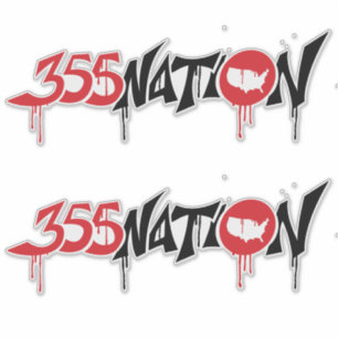 355Nation Graffiti Style Logo Sticker