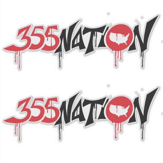 355Nation Graffiti Style Logo Sticker (Front)