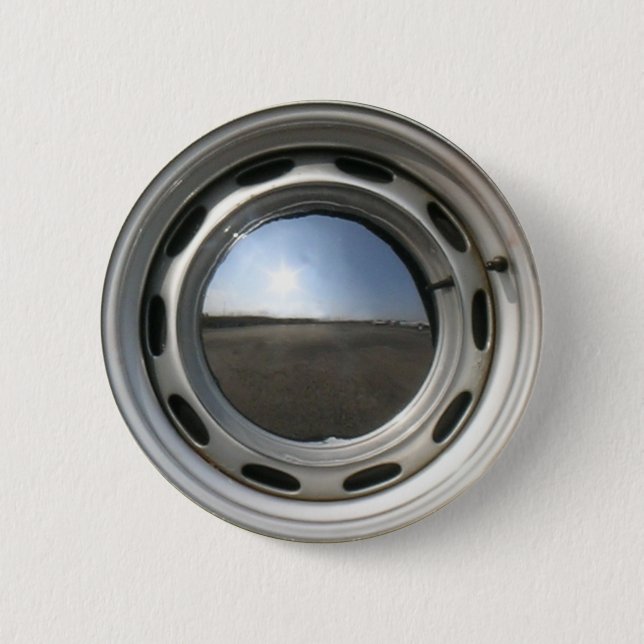 356 Classic car wheel (rim) with chrome hubcap Button (Front)