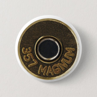 357 Magnum brass shell casing Pinback Button