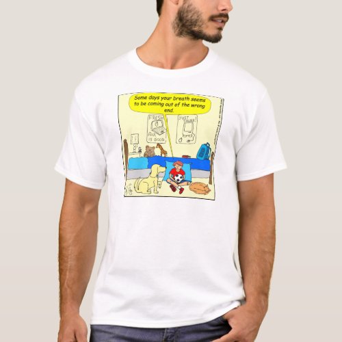 359 Dog friend has bad breath cartoon T_Shirt