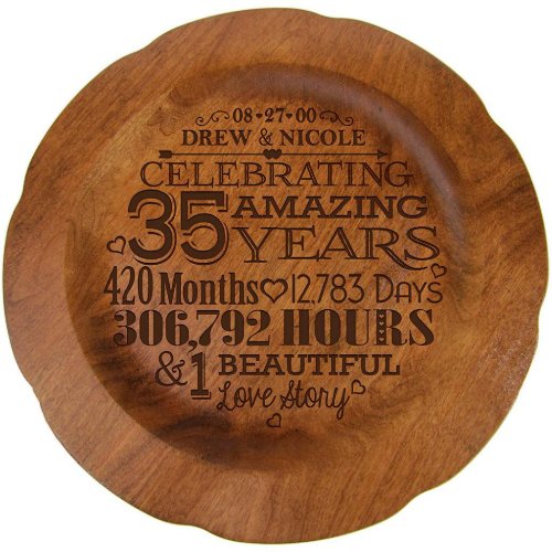 35 Amazing Years Wedding Anniversary Wooden Plate