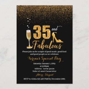 35 and Fabulous Birthday Invitation for Women