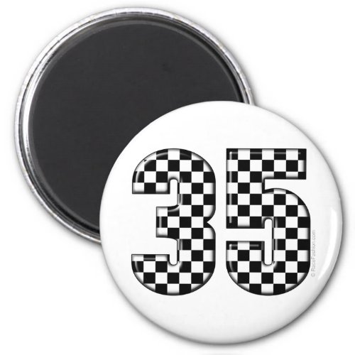35 auto racing number magnet