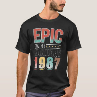 35 Bday Decoration 35Th Birthday Epic Since Januar T-Shirt