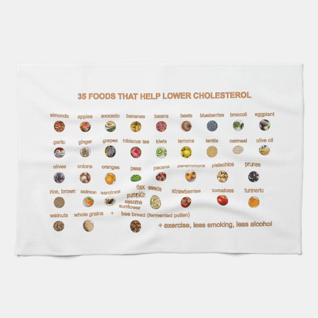 35 Best Foods that help lower cholesterol Kitchen Towel (Horizontal)