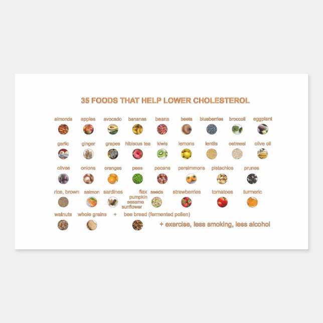 35 Best Foods that help lower cholesterol Rectangular Sticker (Front)