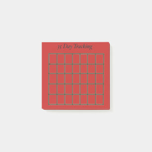 35 Day Tracking Red Sticky Note