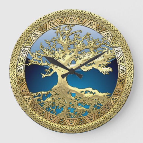 35 Golden Celtic Tree of Life Large Clock