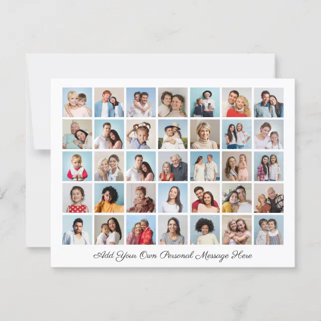 35 Photo Collage Add Your Own Greeting Card | Zazzle