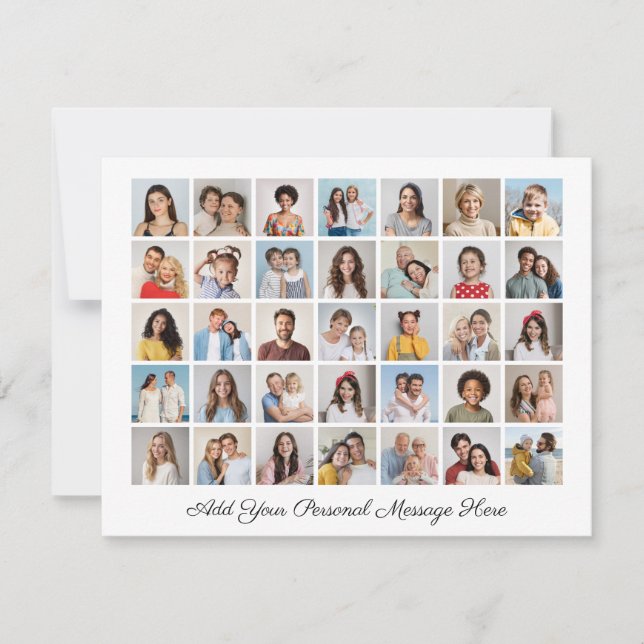 35 Photo Collage Add Your Own Greeting  Holiday Card (Front)