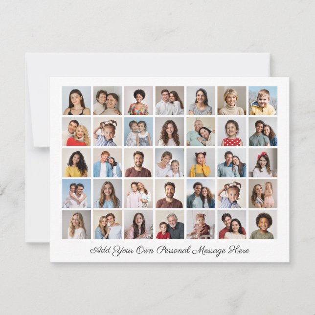 35 Photo Collage Add Your Own Greeting  Holiday Card (Front)