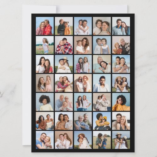 35 Photo Collage Editable Color Greeting  Card