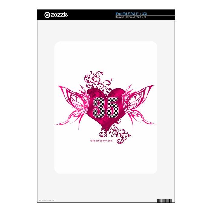 35 racing number with butterflies iPad skins