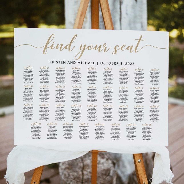 35 Tables Find Your Seat Seating Chart  Foam Board (Creator Uploaded)