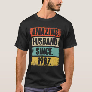 35 Wedding Aniversary Gift Him - Amazing Husband S T-Shirt