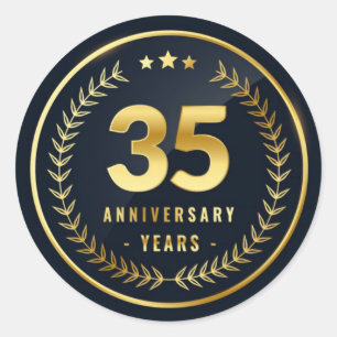 35 Year Anniversary Classic Round Sticker
