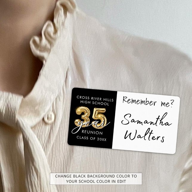 35 Year Class Reunion Name Tag Remember Me (Creator Uploaded)