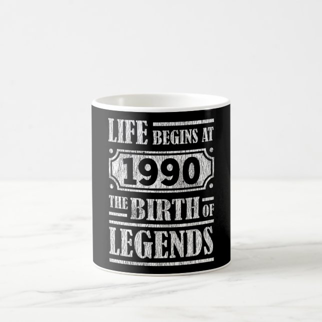 35 Year Old 1990 Birth Of Legend 35th Birthday Coffee Mug (Center)
