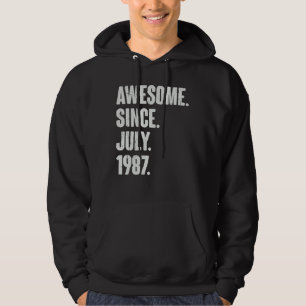 35 Year Old 35th Birthday Awesome Since July 198 Hoodie