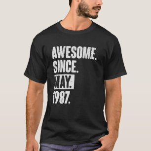 35 Year Old 35th Birthday Awesome Since May 1987 T-Shirt