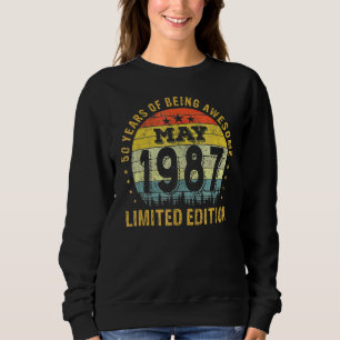 35 Year Old Awesome Since May 1987 50th Birthday Sweatshirt