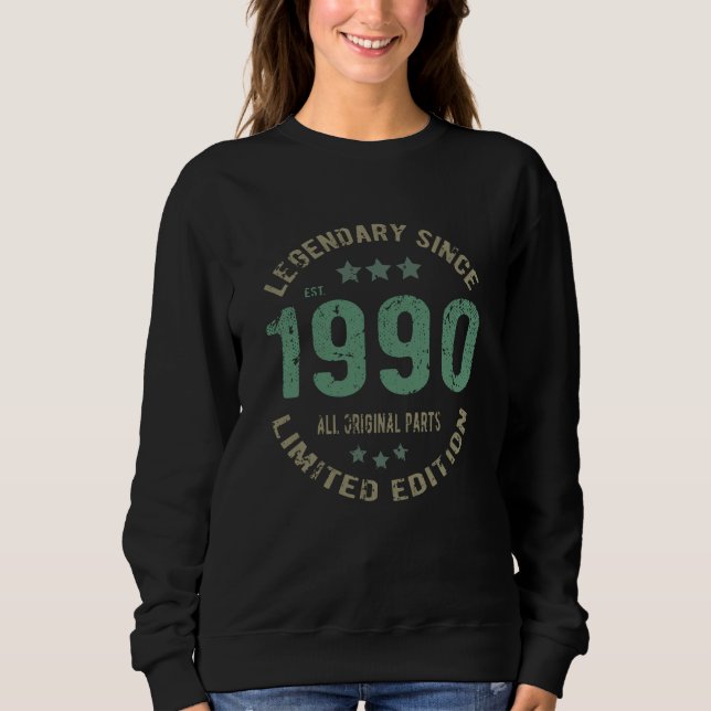 35 Year Old Bday 1990 Legend 35th Birthday Gift Sweatshirt (Front)