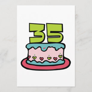 35 Year Old Birthday Cake Card