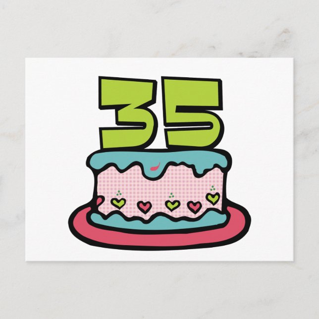 35 Year Old Birthday Cake Postcard (Front)